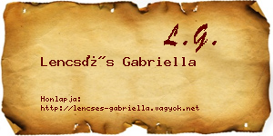 Lencsés Gabriella névjegykártya